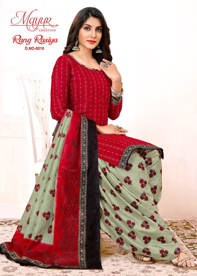 Rang Rasiya Vol 8 By Mayur Printed Cotton Printed Dress Material Wholesalers In Delhi
